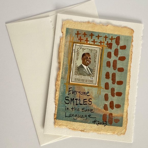 Collage Art Handmade Original Greeting Card and Envelope Suitable for Framing - Picture 5 of 6